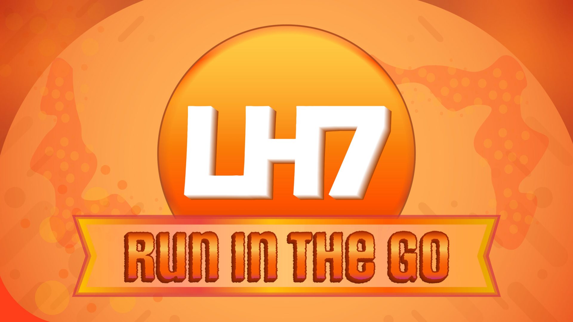 Orangje LH7 Logo en orangje vormen in de achtergrond met de grote titel voor de logo