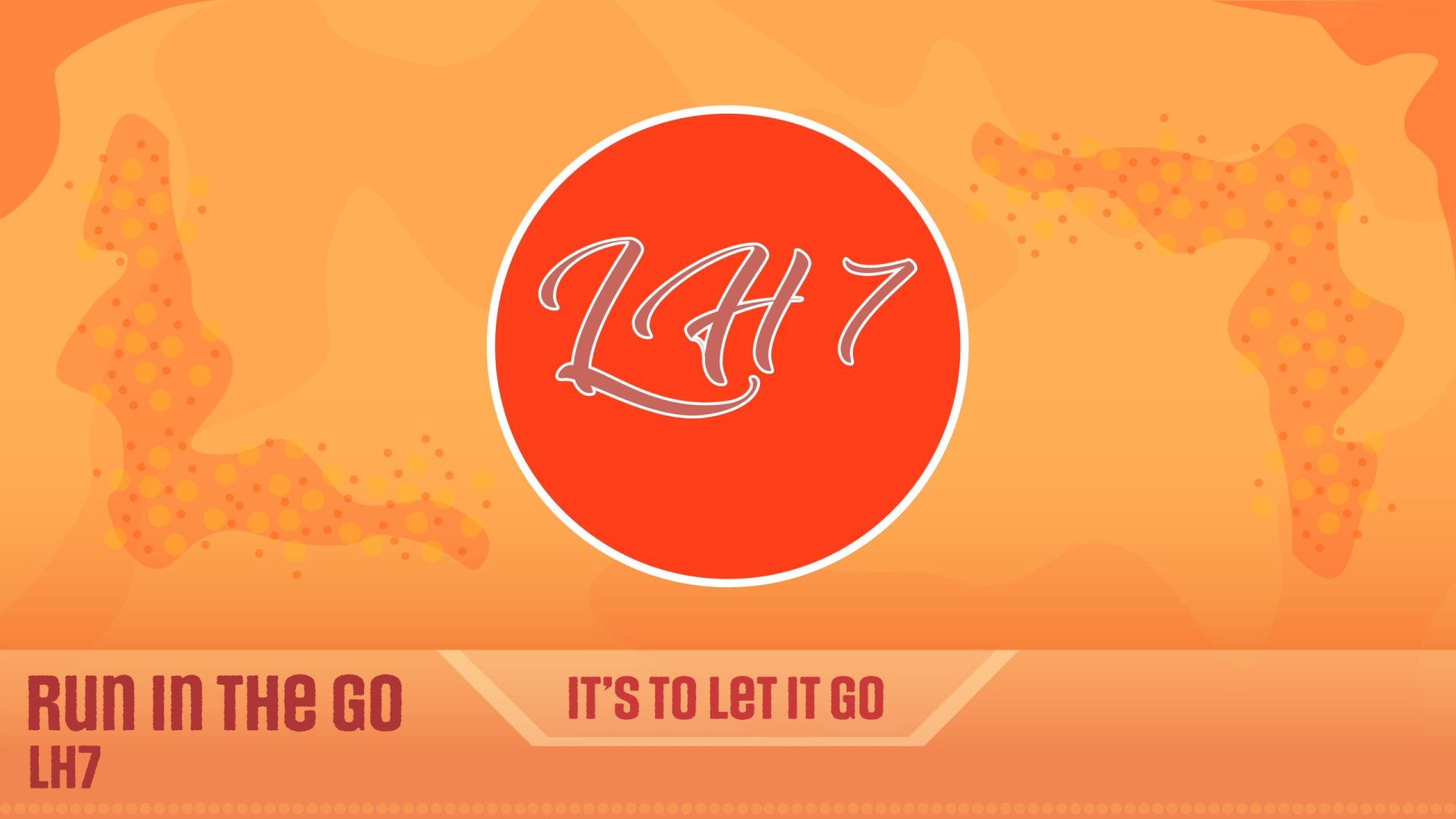 rode LH7 logo met oranje achtergrond en vormen met een balk van een titel footer