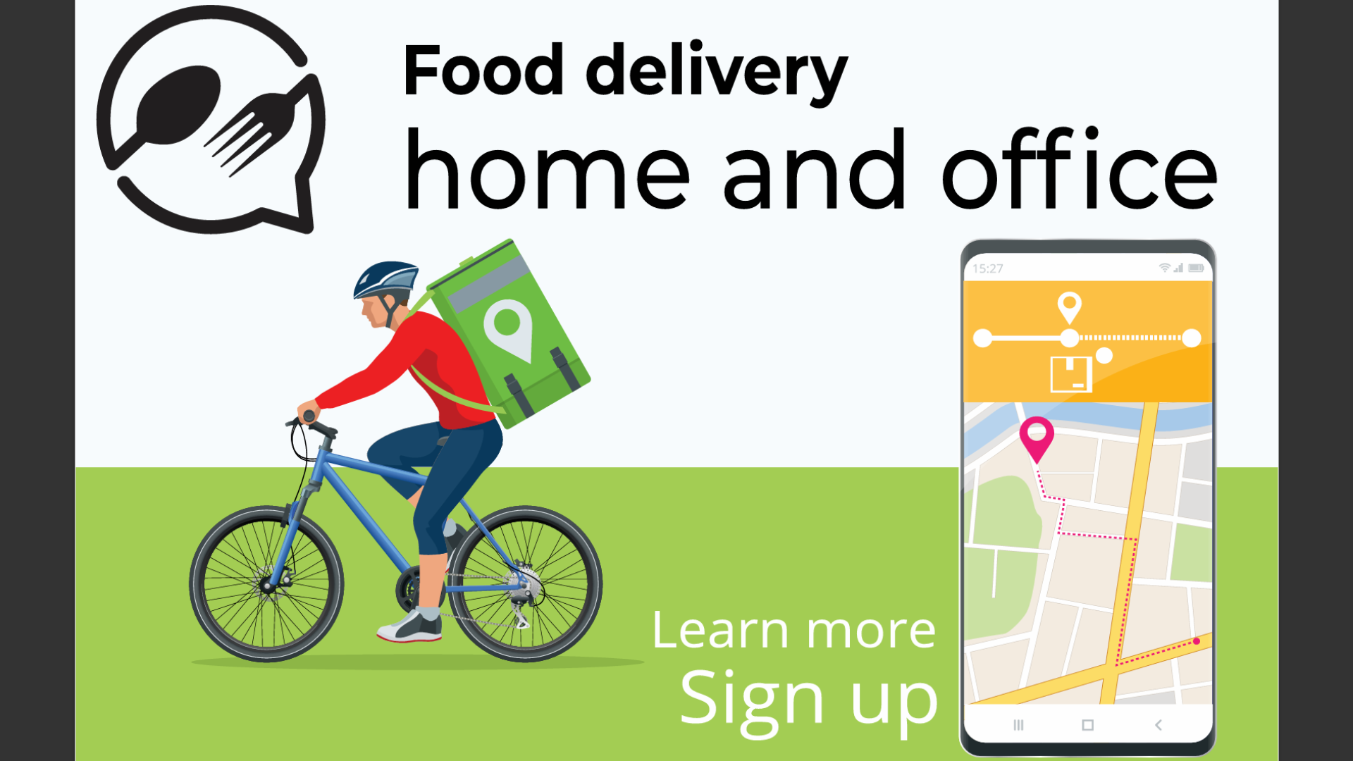 een campagne banner over food delivery