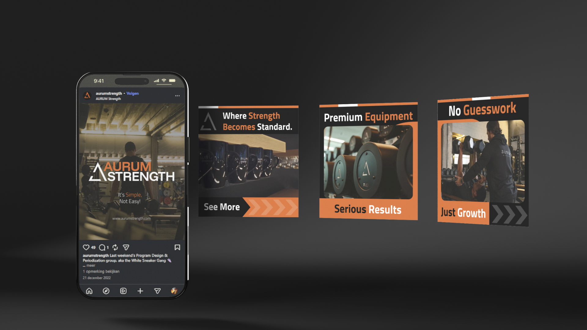 een mock up van een caroussel voor fitness